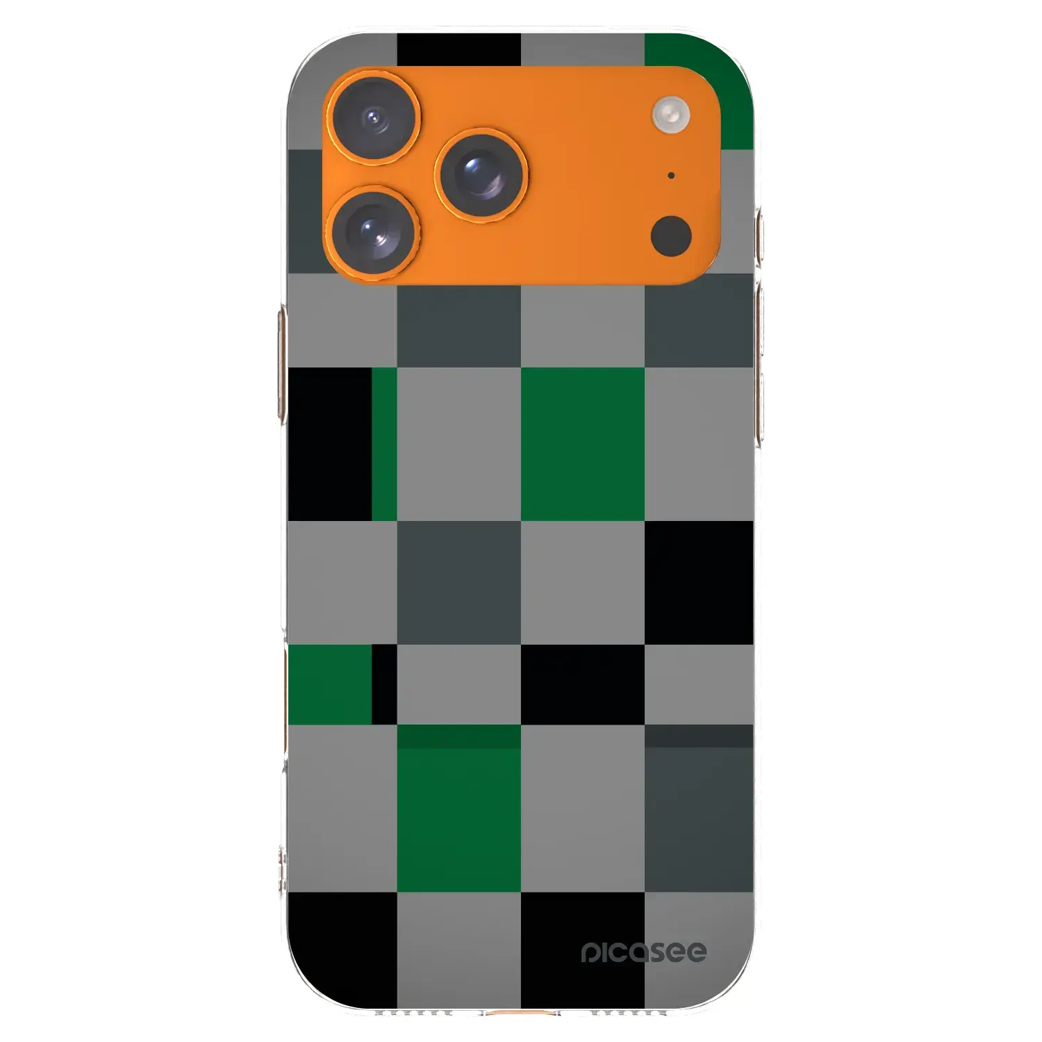 Silikonový průhledný obal pro Apple iPhone 17 Pro Max - Block Grid