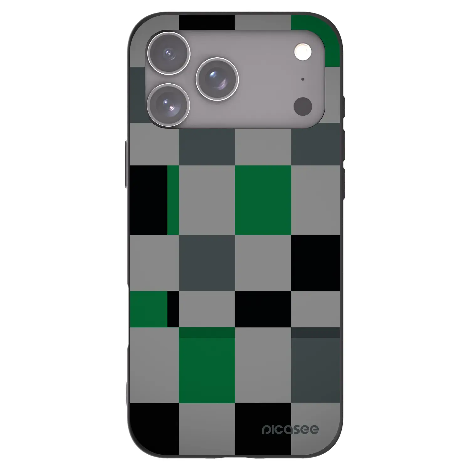 Silikonový černý obal pro Apple iPhone 17 Pro Max - Block Grid