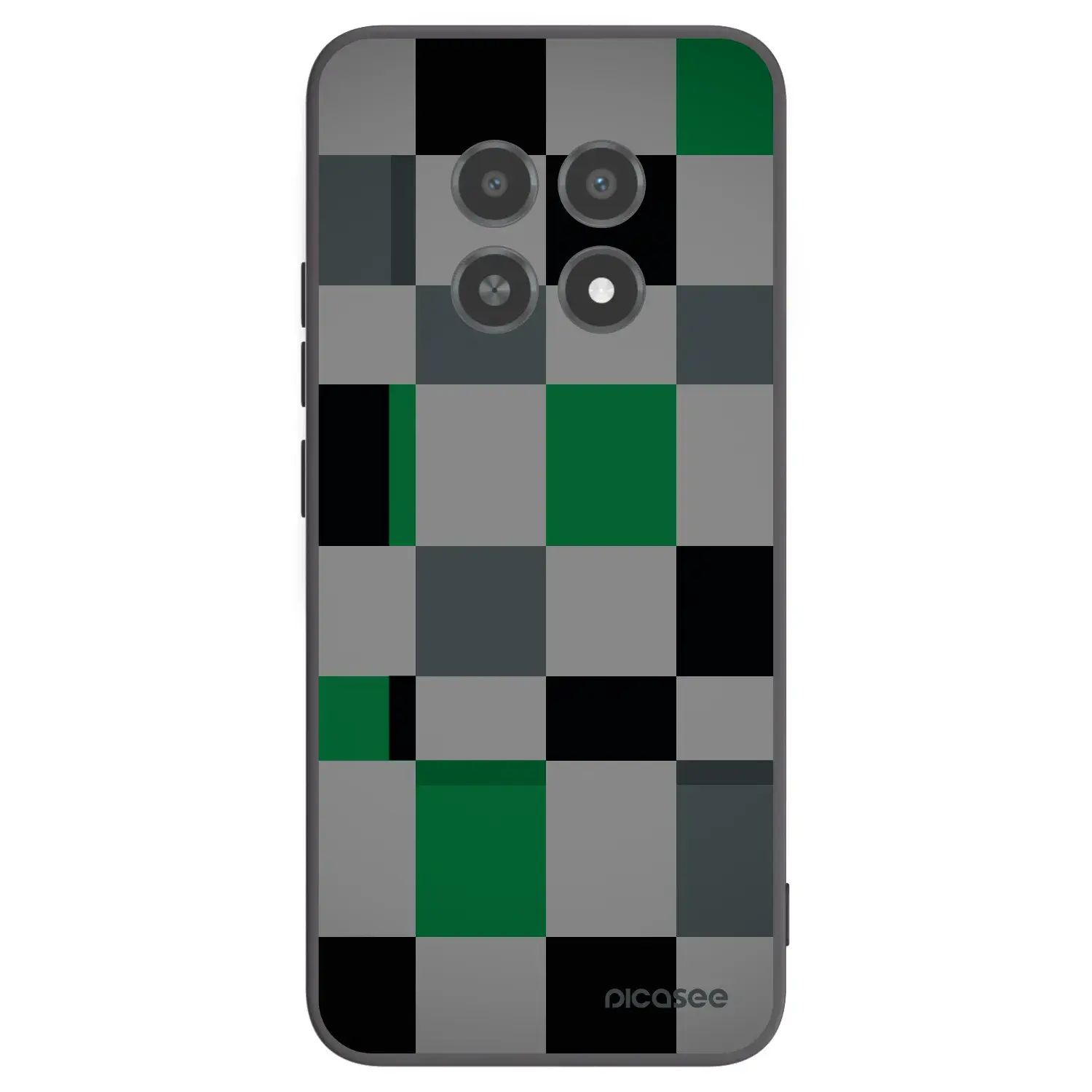 Silikonový černý obal pro Realme 12X - Block Grid