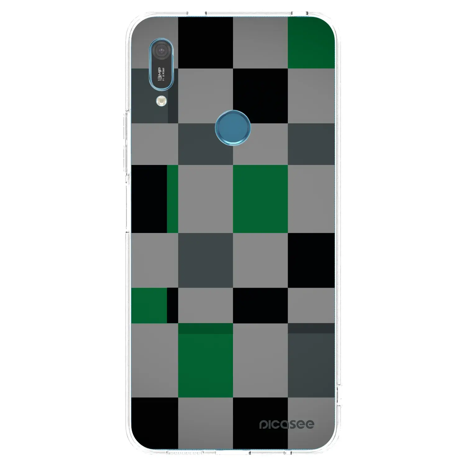 Silikonový průhledný obal pro Huawei Y6 2019 - Block Grid
