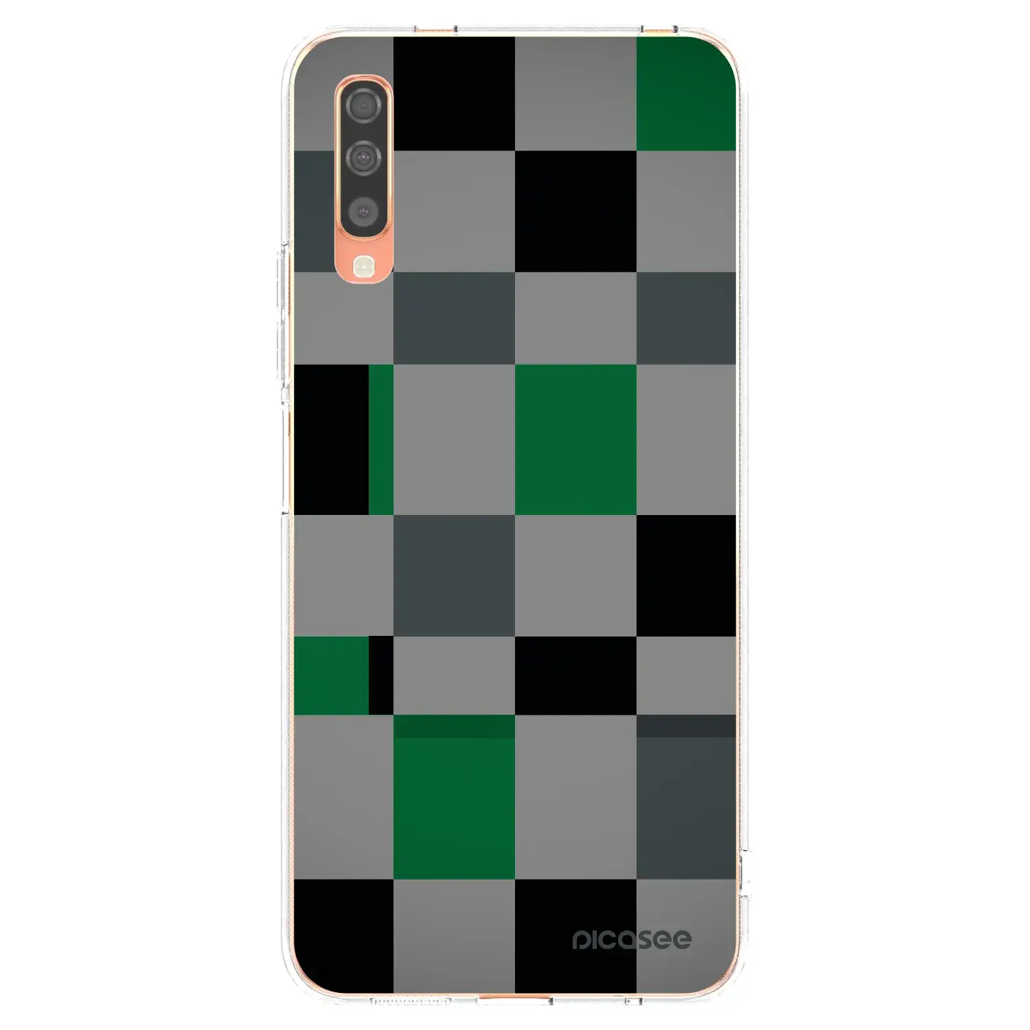 Silikonový průhledný obal pro Samsung Galaxy A70 A705F - Block Grid
