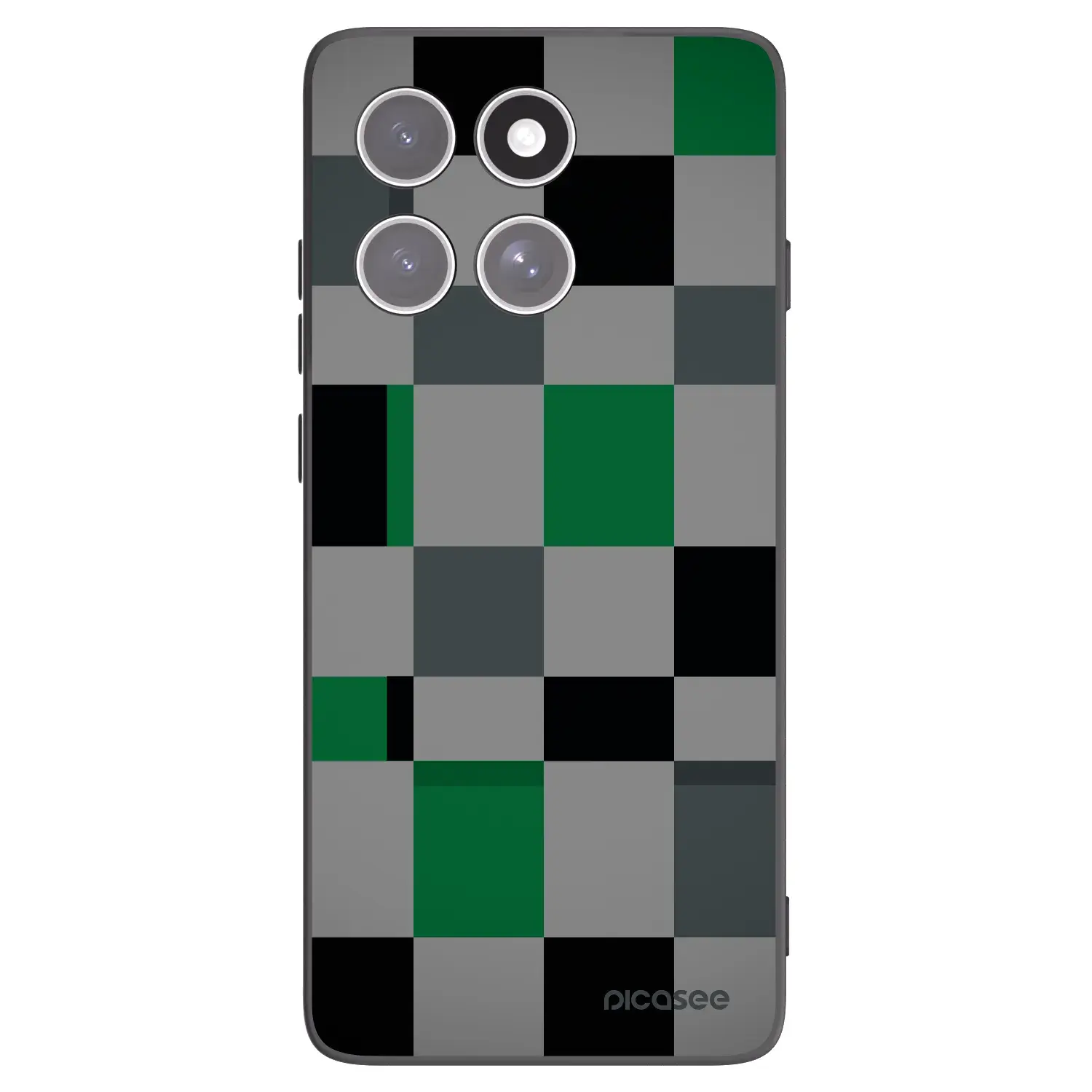 Silikonový černý obal pro Motorola Edge 60 Pro - Block Grid