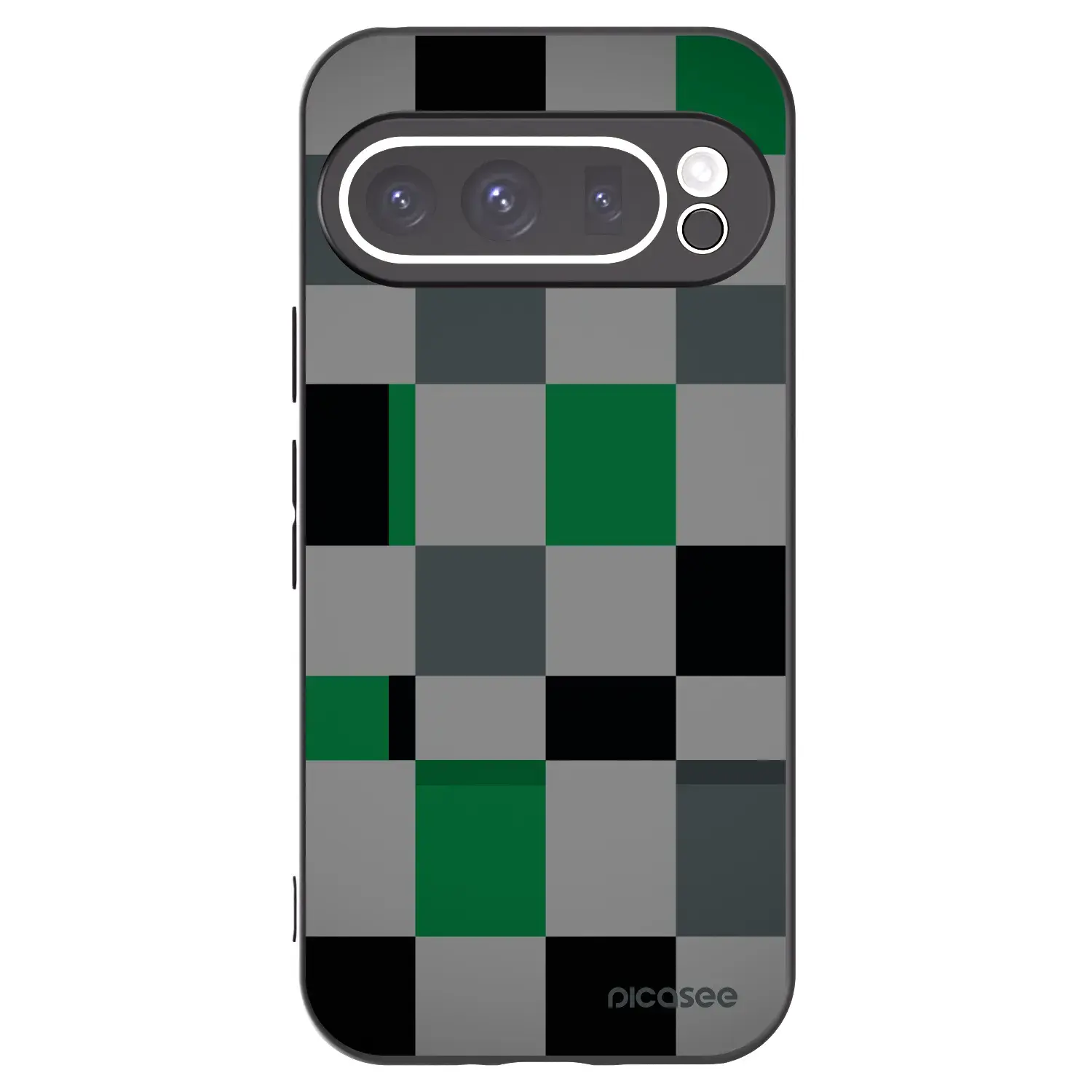 Silikonový černý obal pro Google Pixel 9 Pro XL - Block Grid