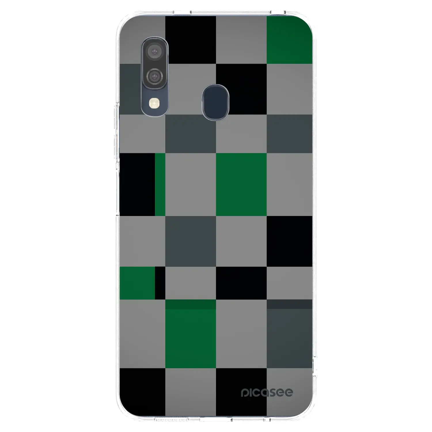 Silikonový průhledný obal pro Samsung Galaxy A40 A405F - Block Grid