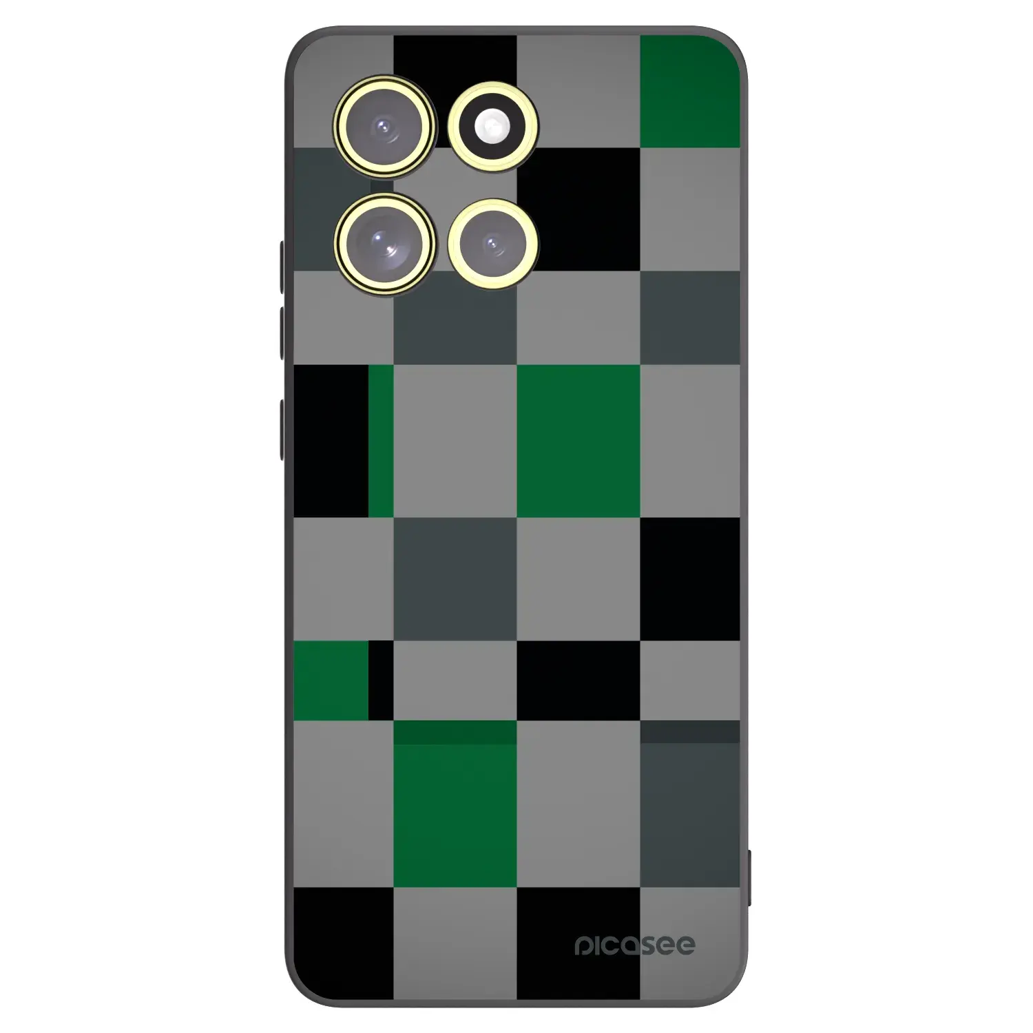 Silikonový černý obal pro Motorola Moto G86 5G - Block Grid