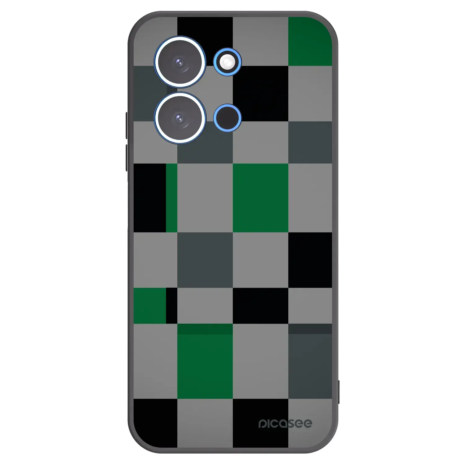 Silikonový černý obal pro Xiaomi Redmi 15C 4G - Block Grid
