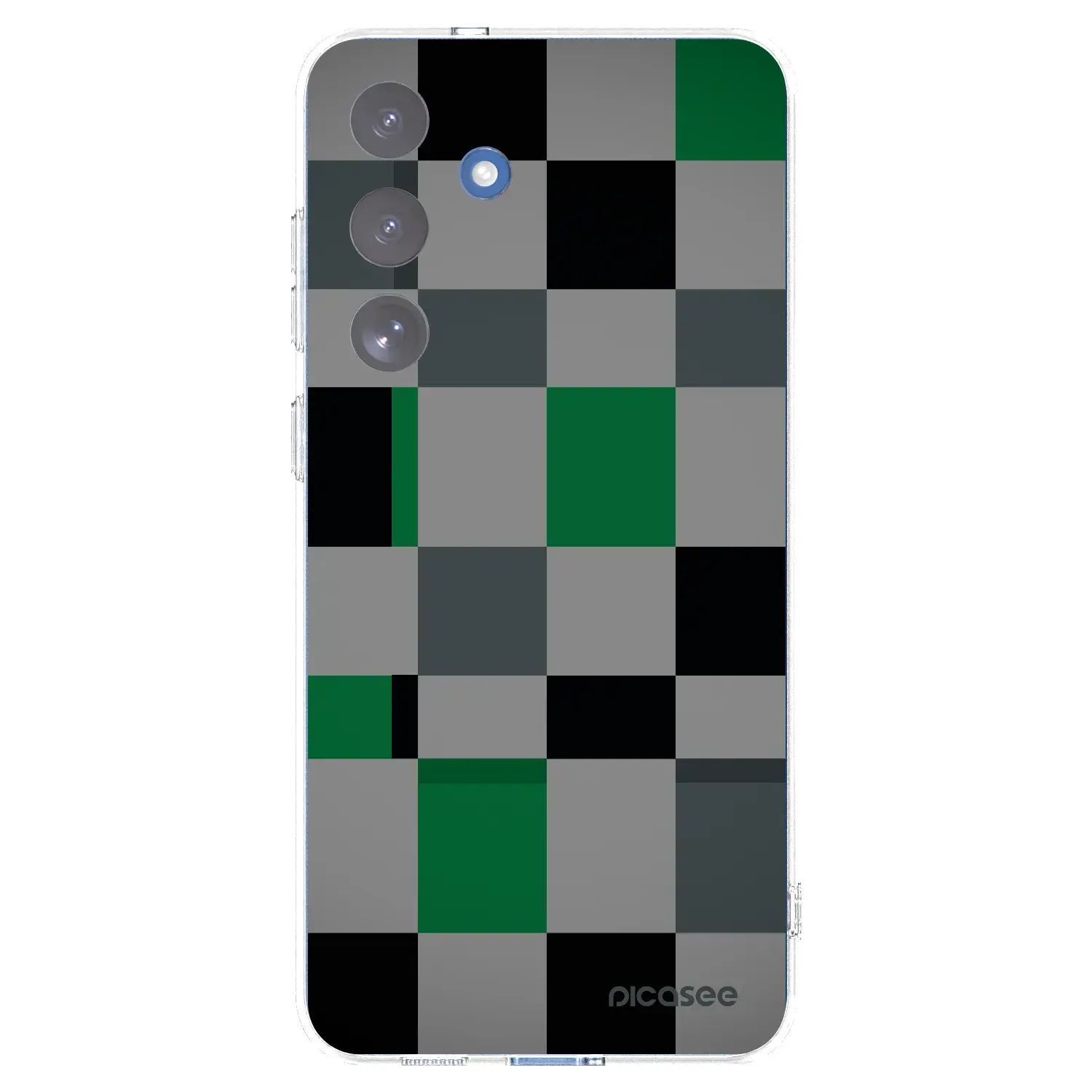 Silikonový průhledný obal pro Samsung Galaxy S25 FE 5G - Block Grid