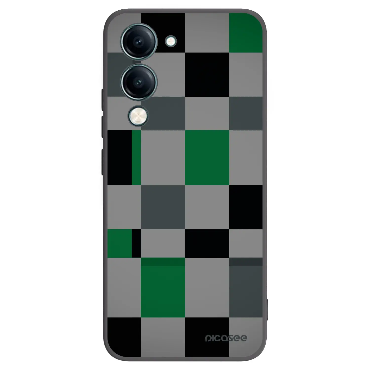 Silikonový černý obal pro Vivo Y29s 5G - Block Grid