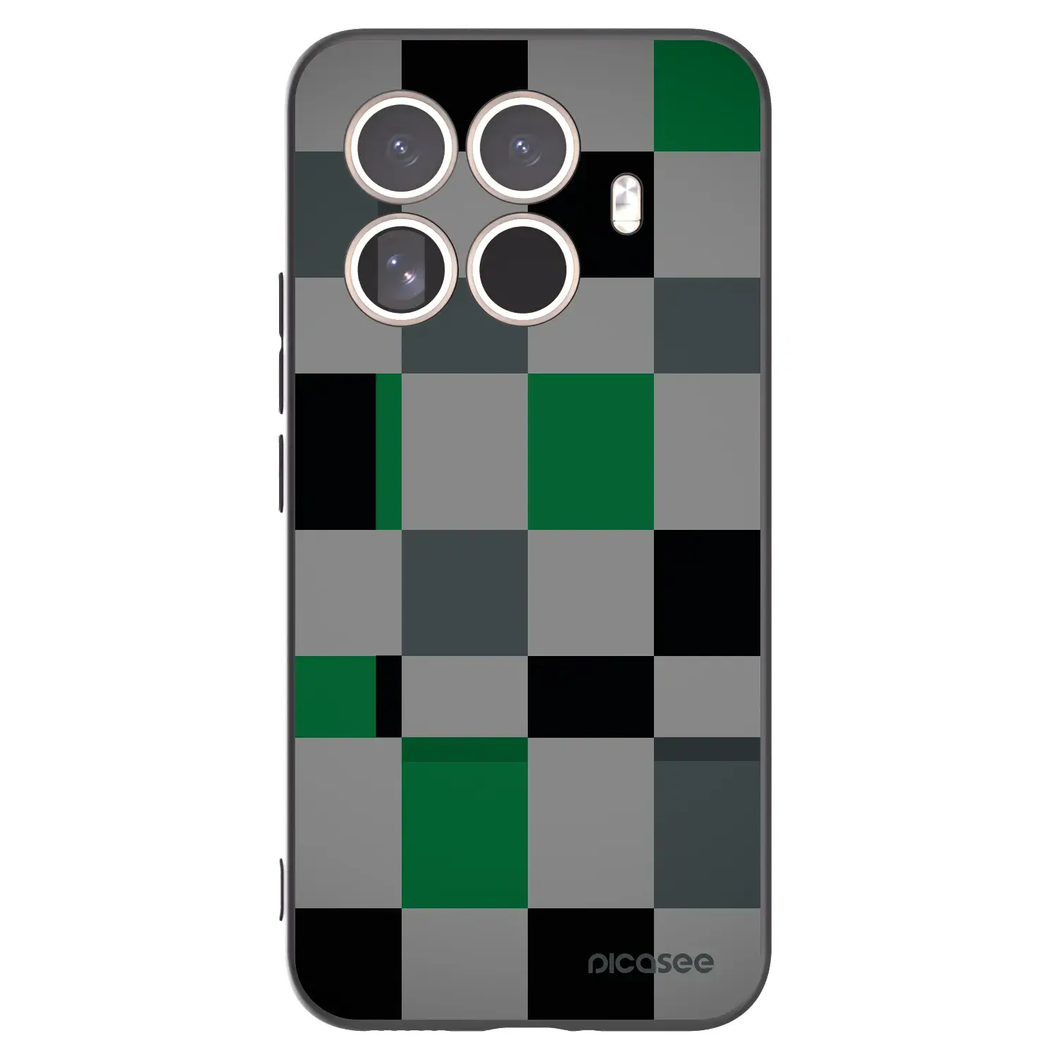 Silikonový černý obal pro Xiaomi 15T Pro - Block Grid