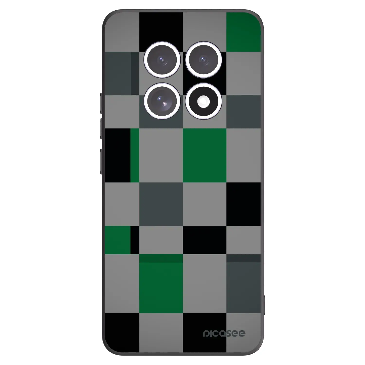 Silikonový černý obal pro Xiaomi Redmi Note 15 4G - Block Grid