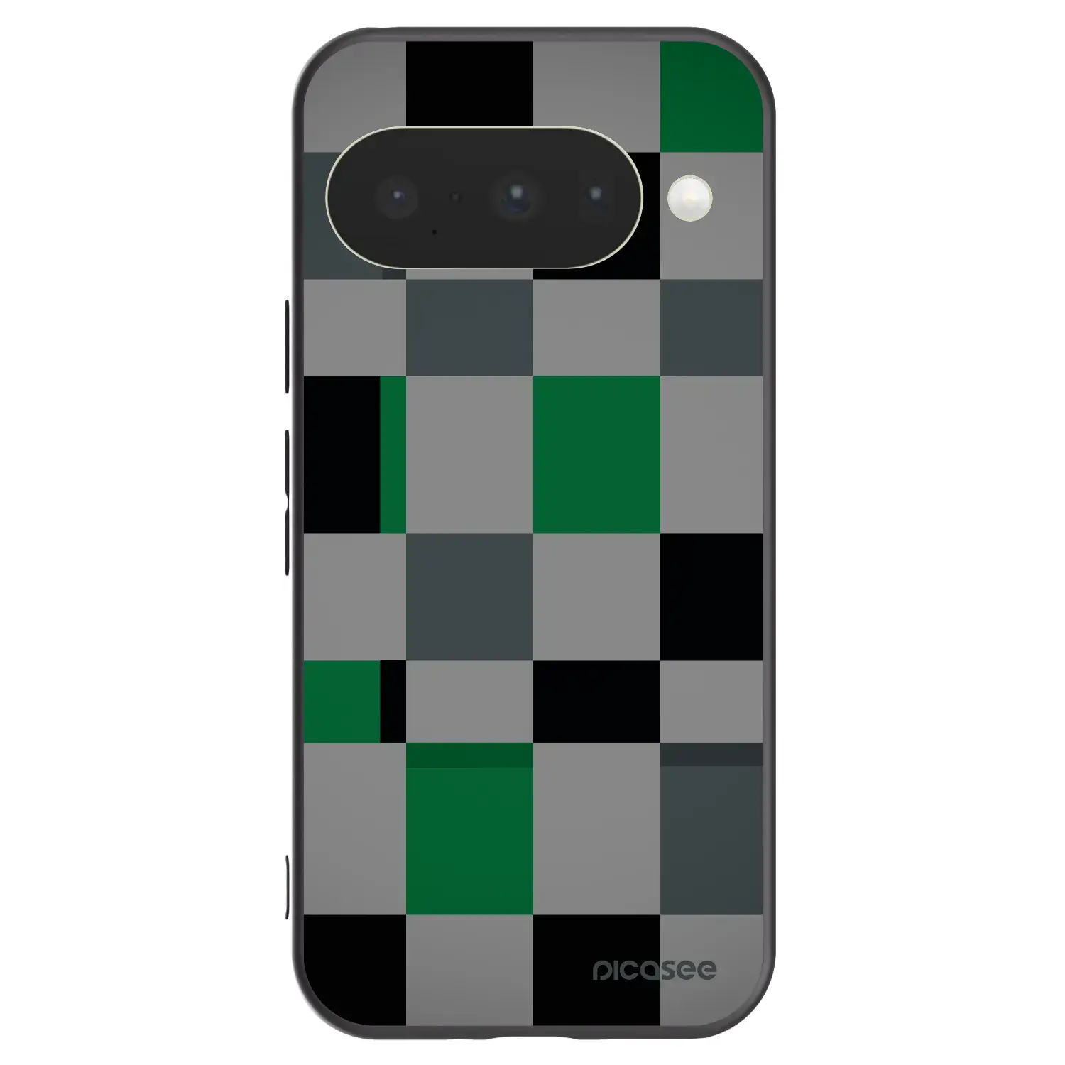 Silikonový černý obal pro Google Pixel 10 - Block Grid
