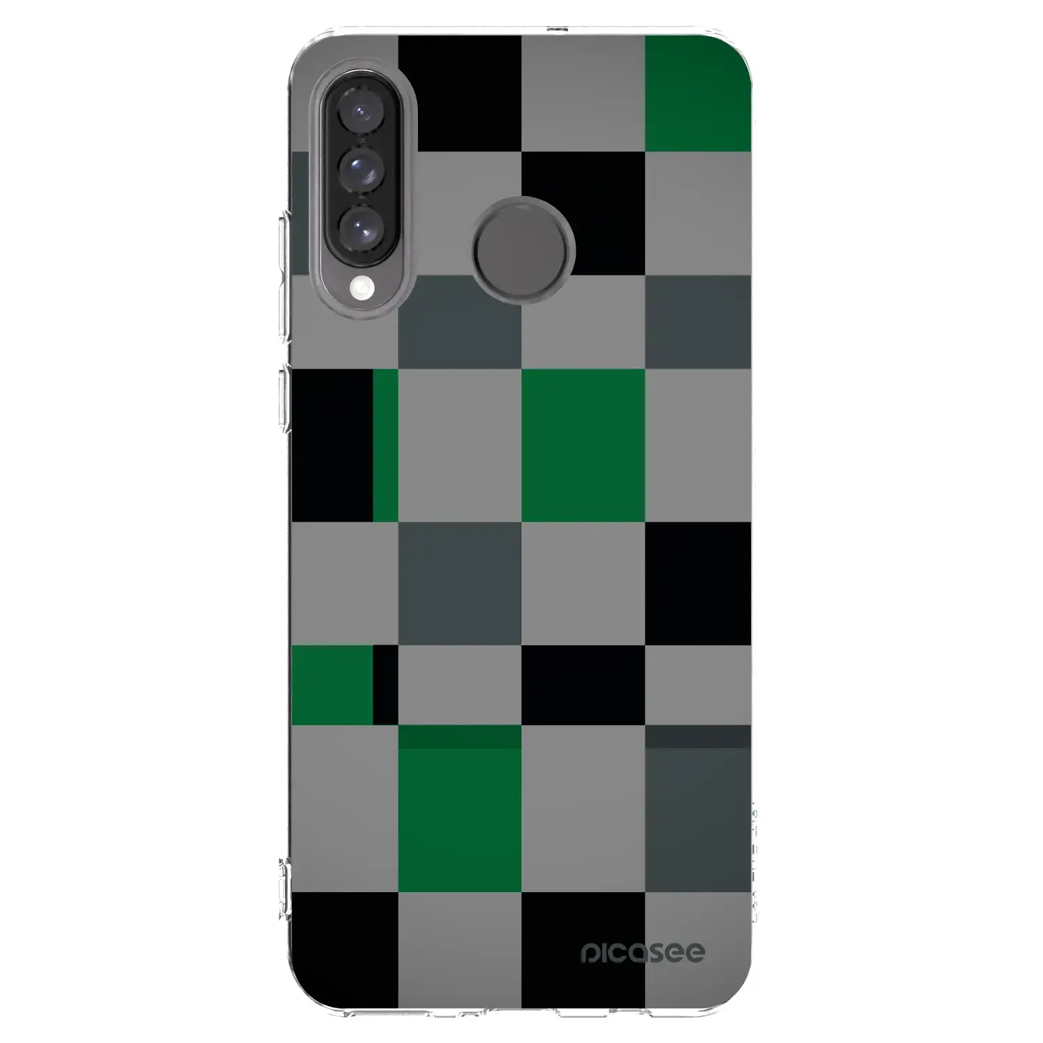 Silikonový průhledný obal pro Huawei P30 Lite - Block Grid