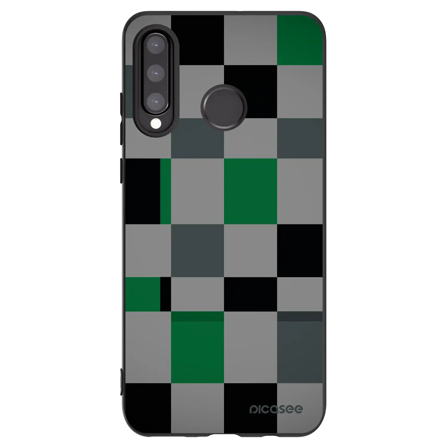 Silikonový černý obal pro Huawei P30 Lite - Block Grid