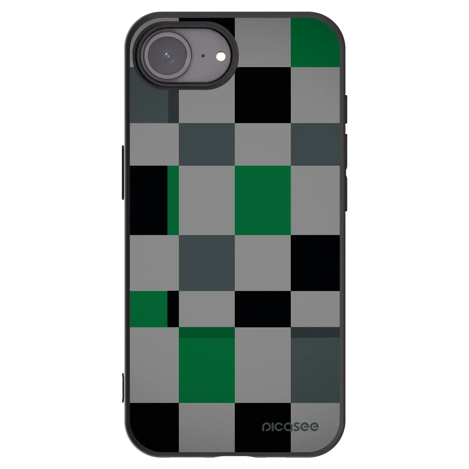 Silikonový černý obal pro Apple iPhone 17e - Block Grid