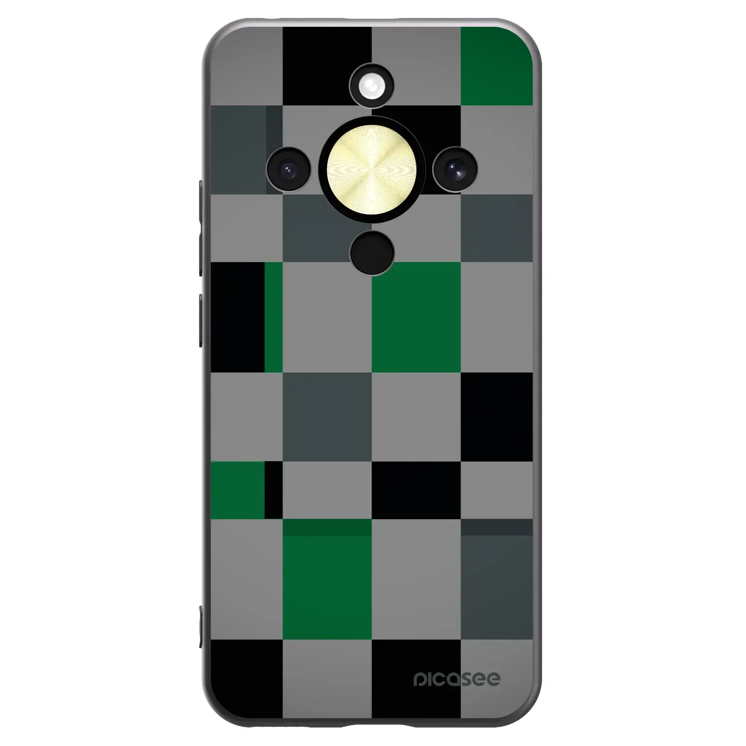 Silikonový černý obal pro Honor Magic8 Lite 5G - Block Grid