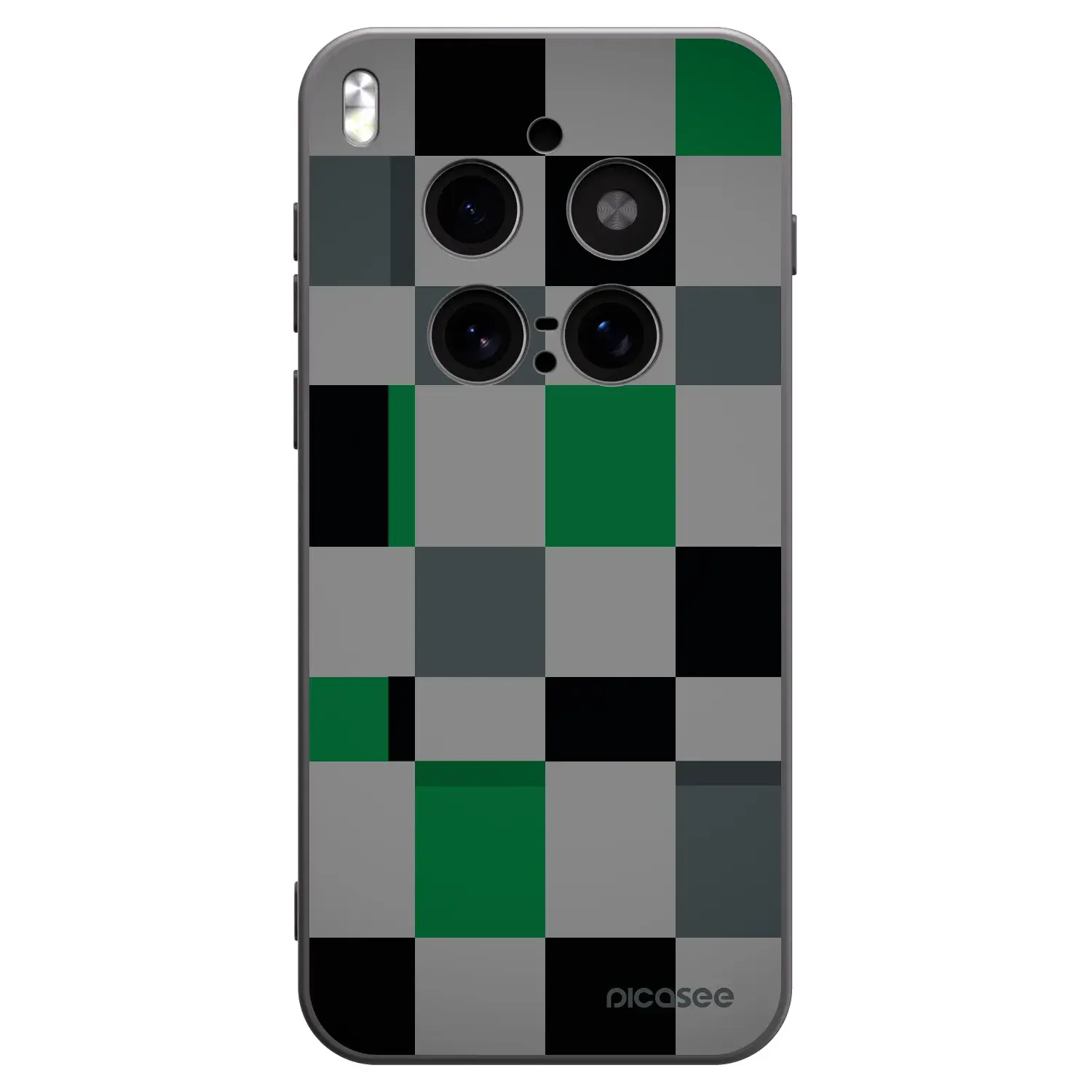 Silikonový černý obal pro Vivo X300 Pro - Block Grid