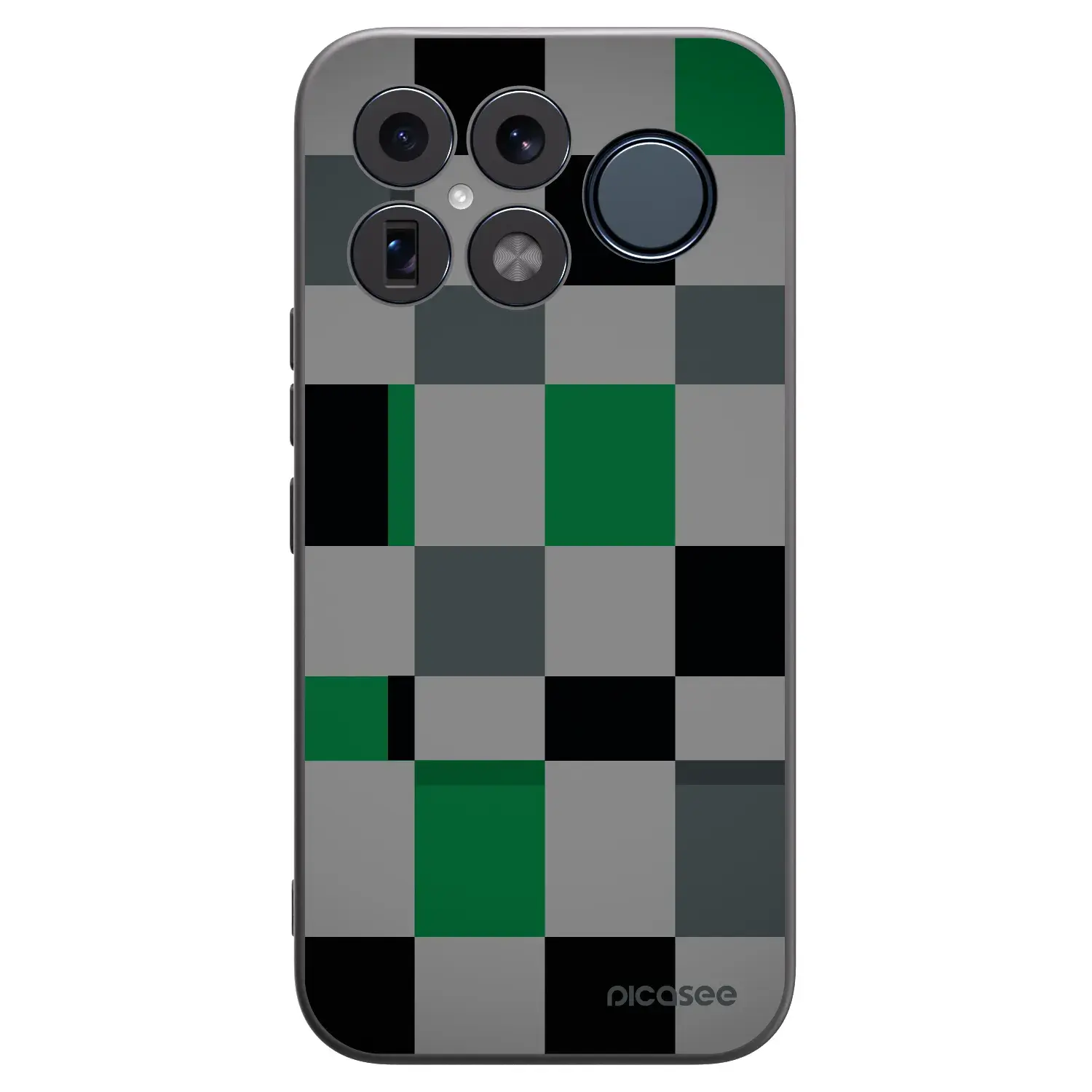 Silikonový černý obal pro Xiaomi Poco F8 Ultra - Block Grid