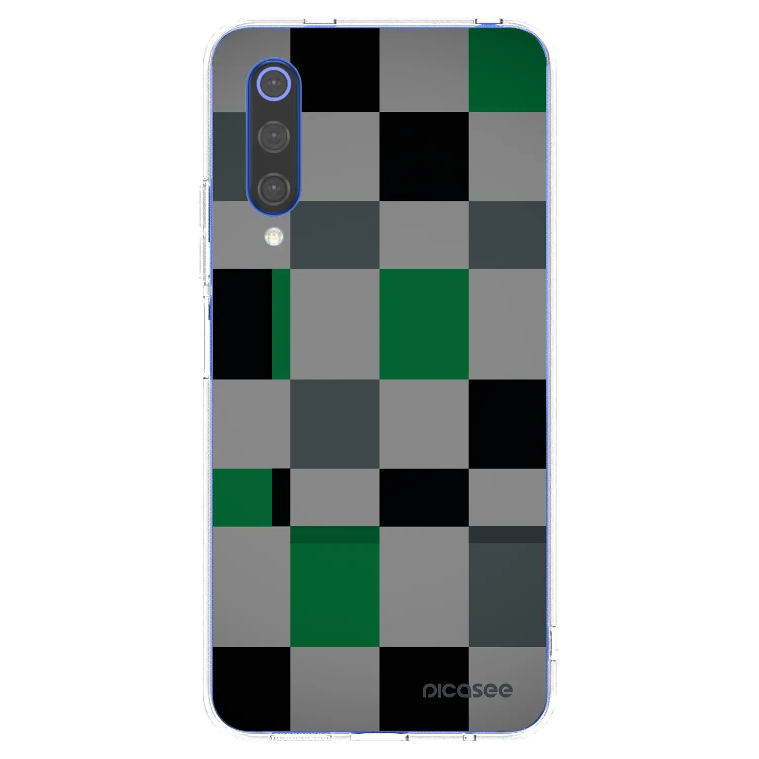 Silikonový průhledný obal pro Xiaomi Mi 9 SE - Block Grid