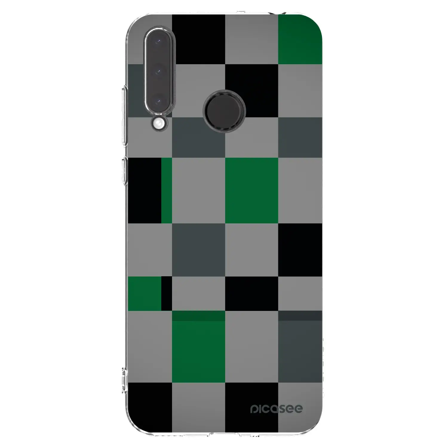 Silikonový průhledný obal pro Honor 20 Lite - Block Grid