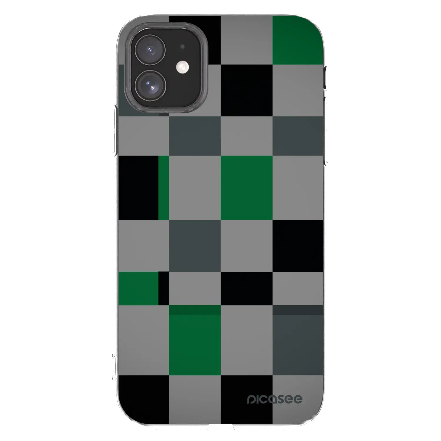 Silikonový průhledný obal pro Apple iPhone 11 - Block Grid