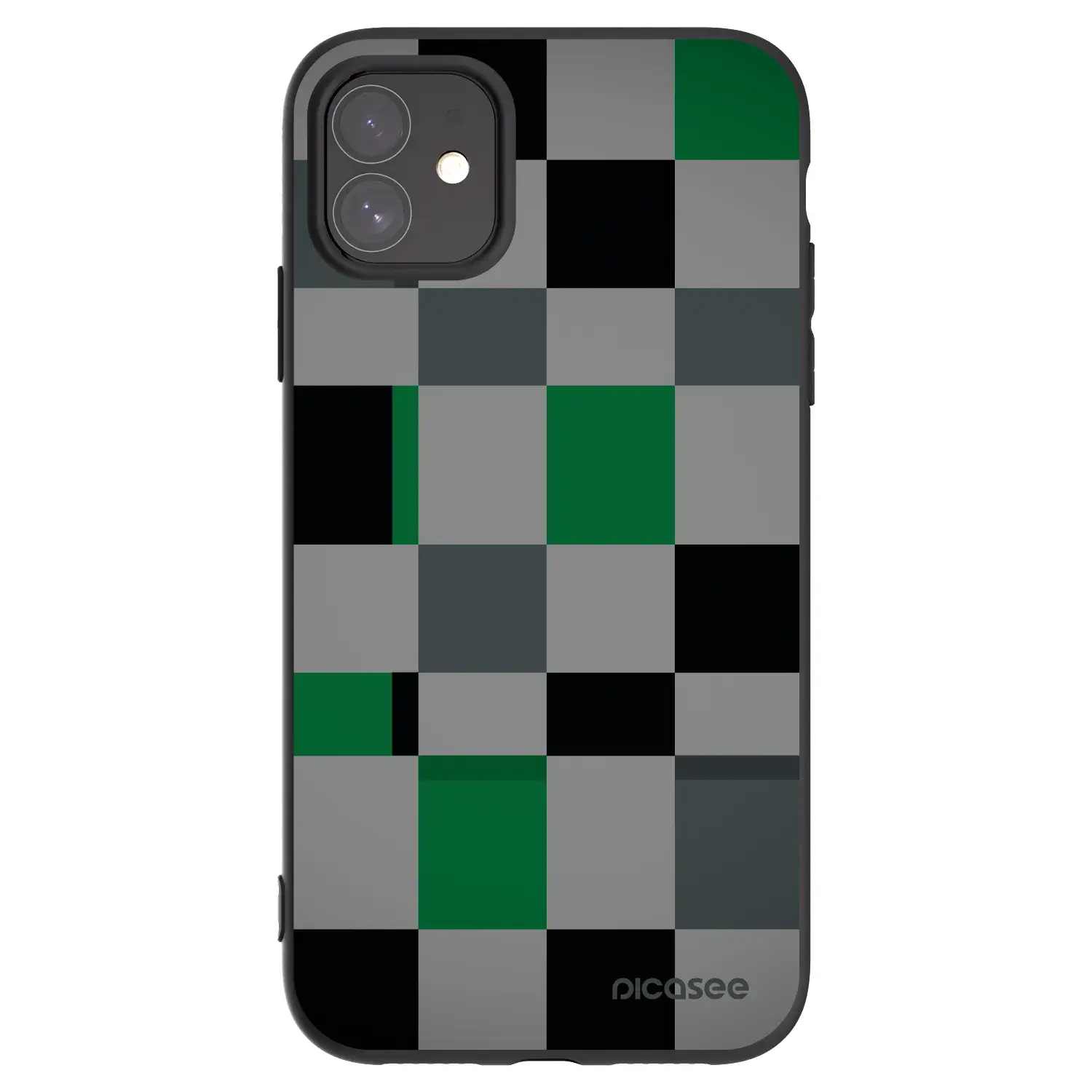 Silikonový černý obal pro Apple iPhone 11 - Block Grid