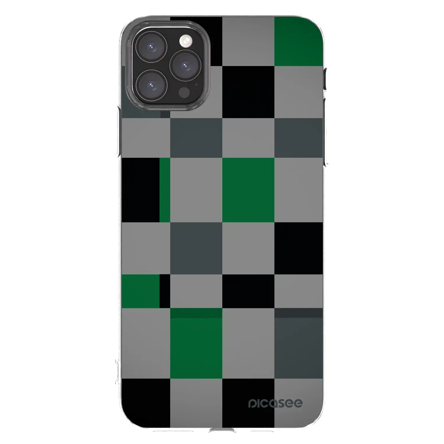 Silikonový průhledný obal pro Apple iPhone 11 Pro Max - Block Grid