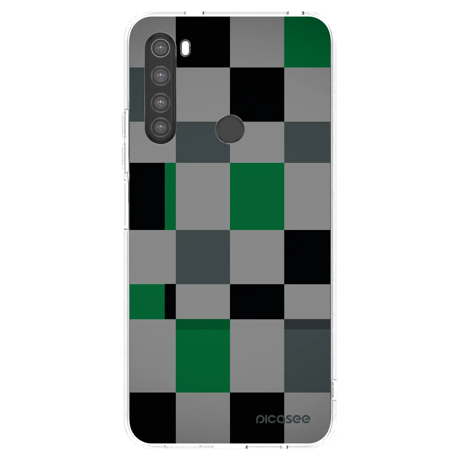 Silikonový průhledný obal pro Xiaomi Redmi Note 8 - Block Grid