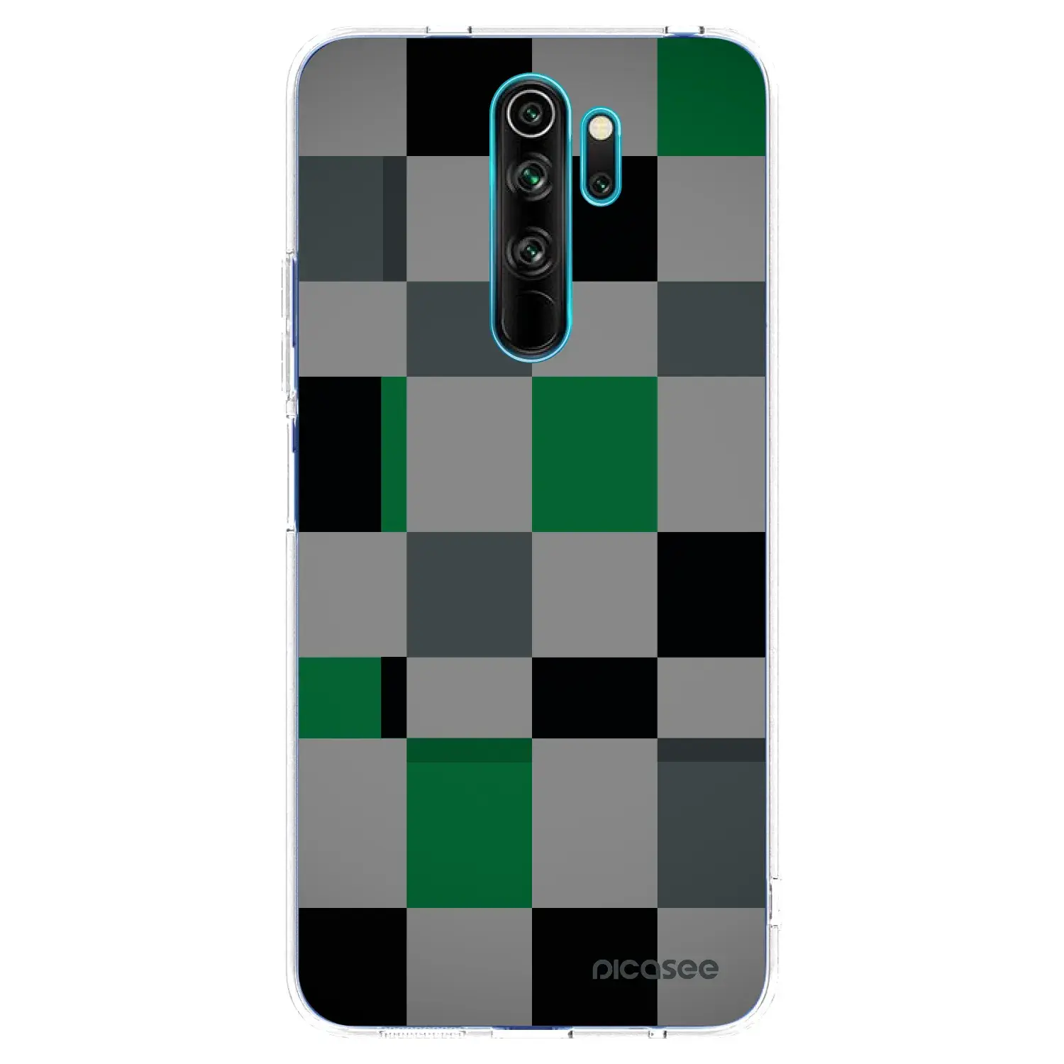 Silikonový průhledný obal pro Xiaomi Redmi Note 8 Pro - Block Grid