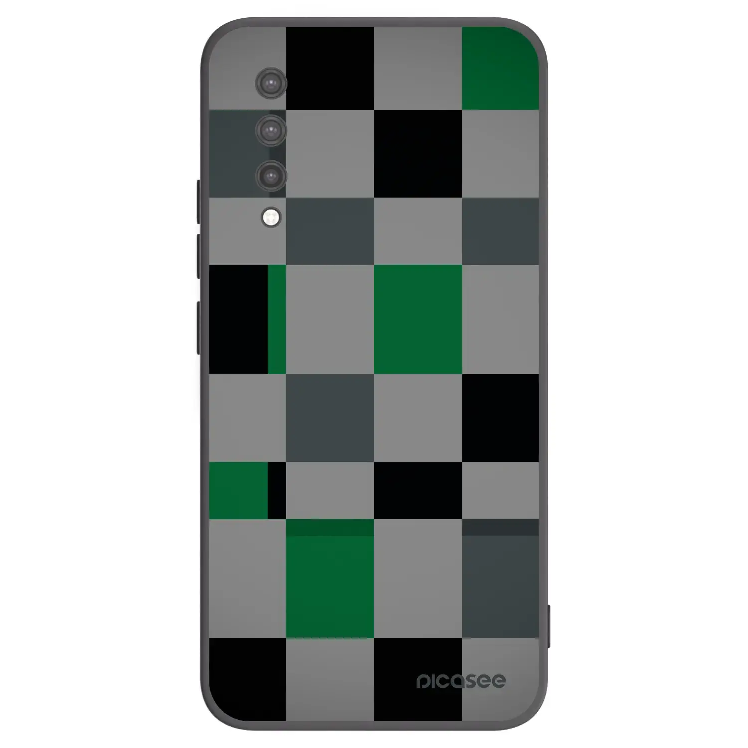Silikonový černý obal pro Xiaomi Mi 9 Lite - Block Grid