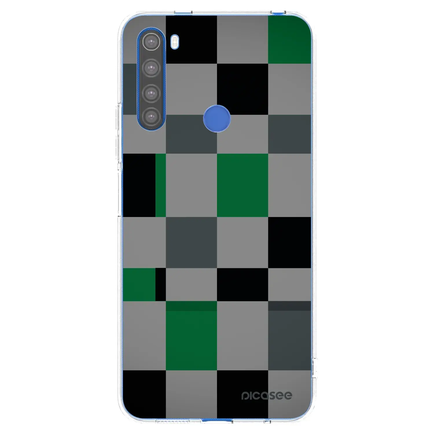 Silikonový průhledný obal pro Xiaomi Redmi Note 8T - Block Grid