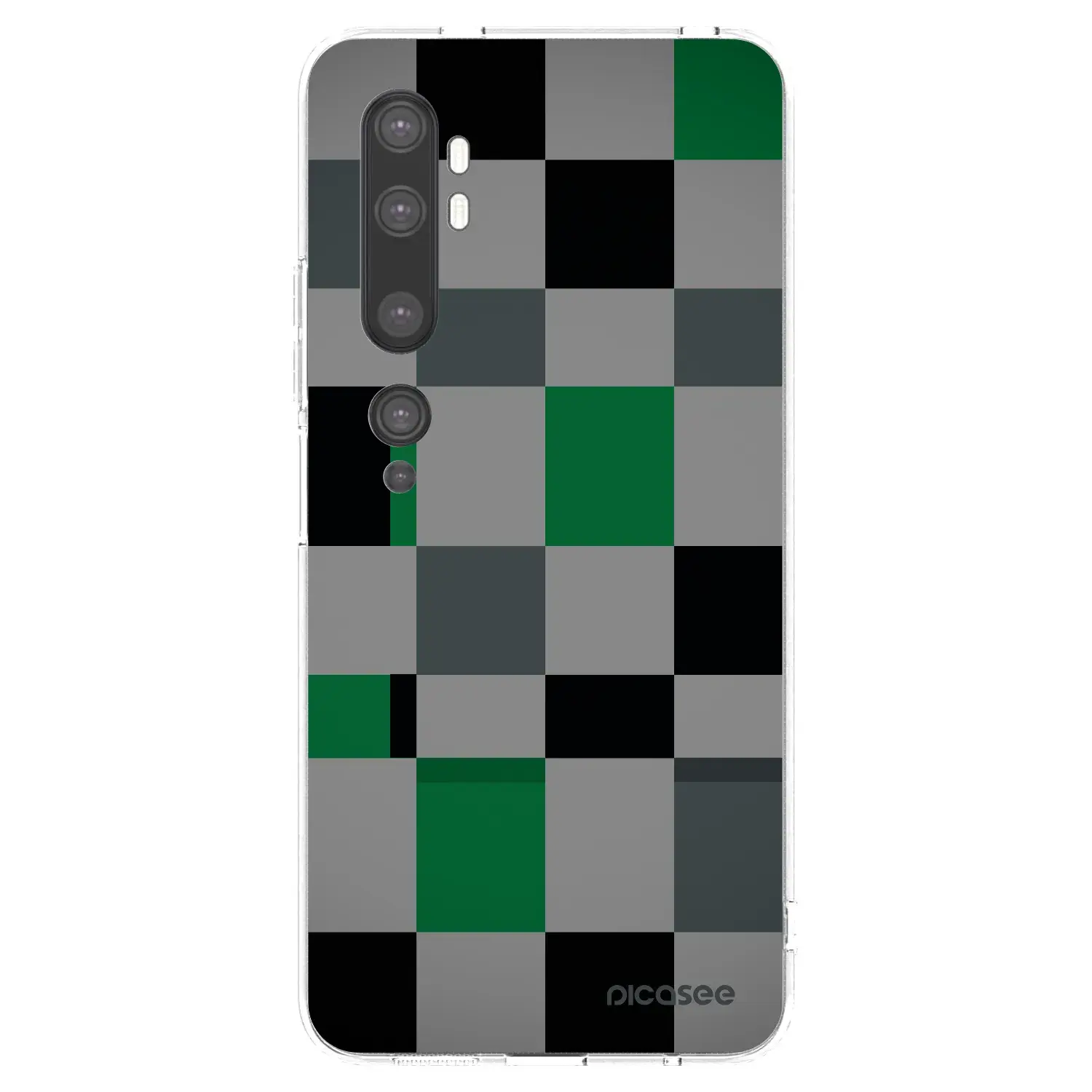 Silikonový průhledný obal pro Xiaomi Mi Note 10 (Pro) - Block Grid