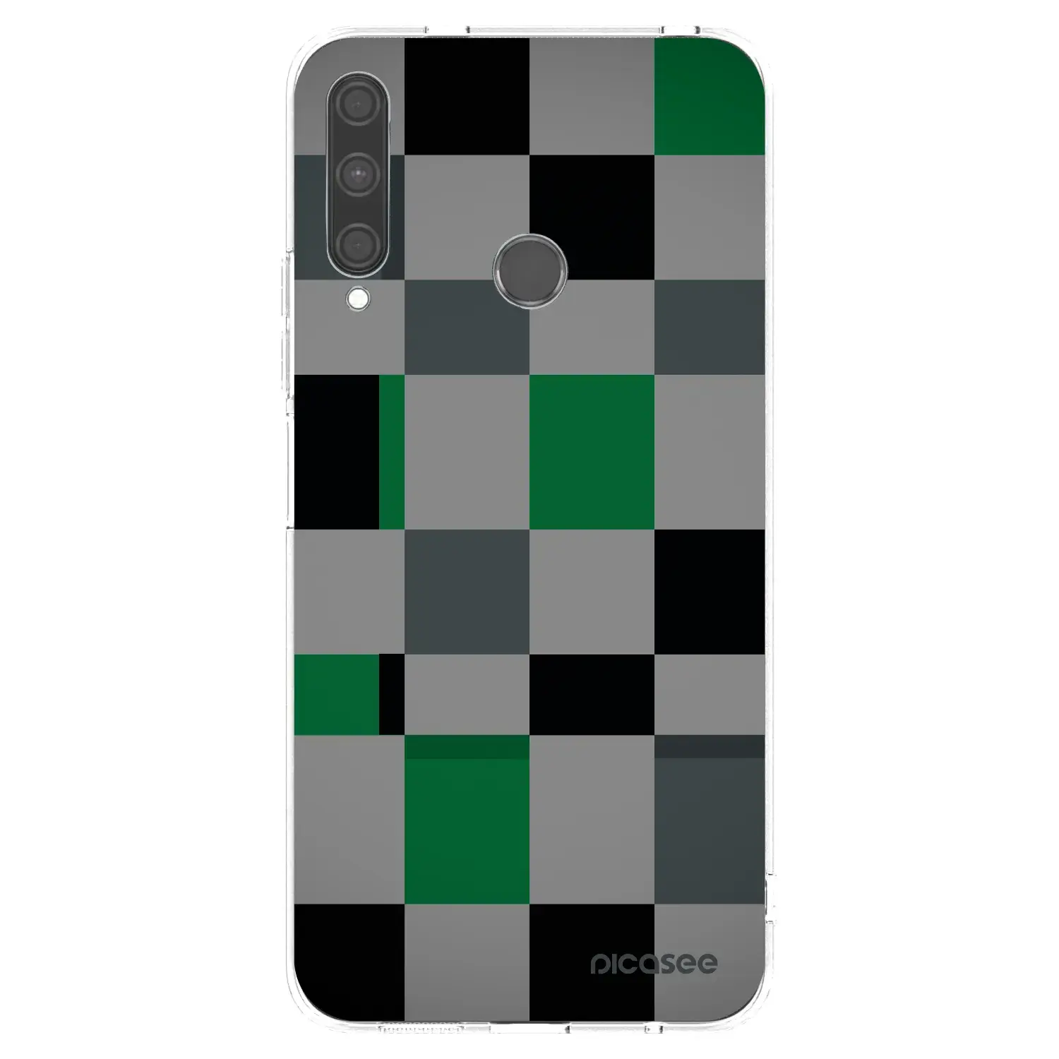 Silikonový průhledný obal pro Huawei P40 Lite E - Block Grid