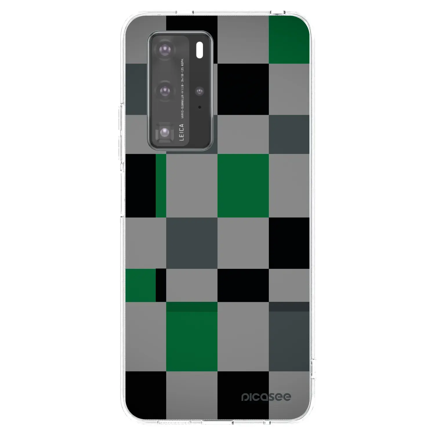 Silikonový průhledný obal pro Huawei P40 Pro - Block Grid