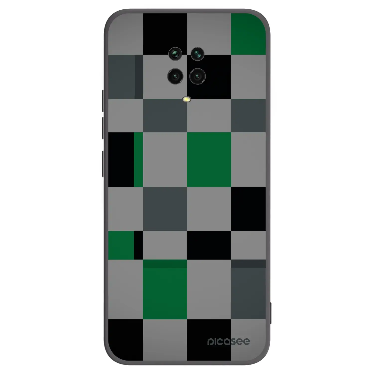 Silikonový černý obal pro Xiaomi Redmi Note 9 Pro - Block Grid
