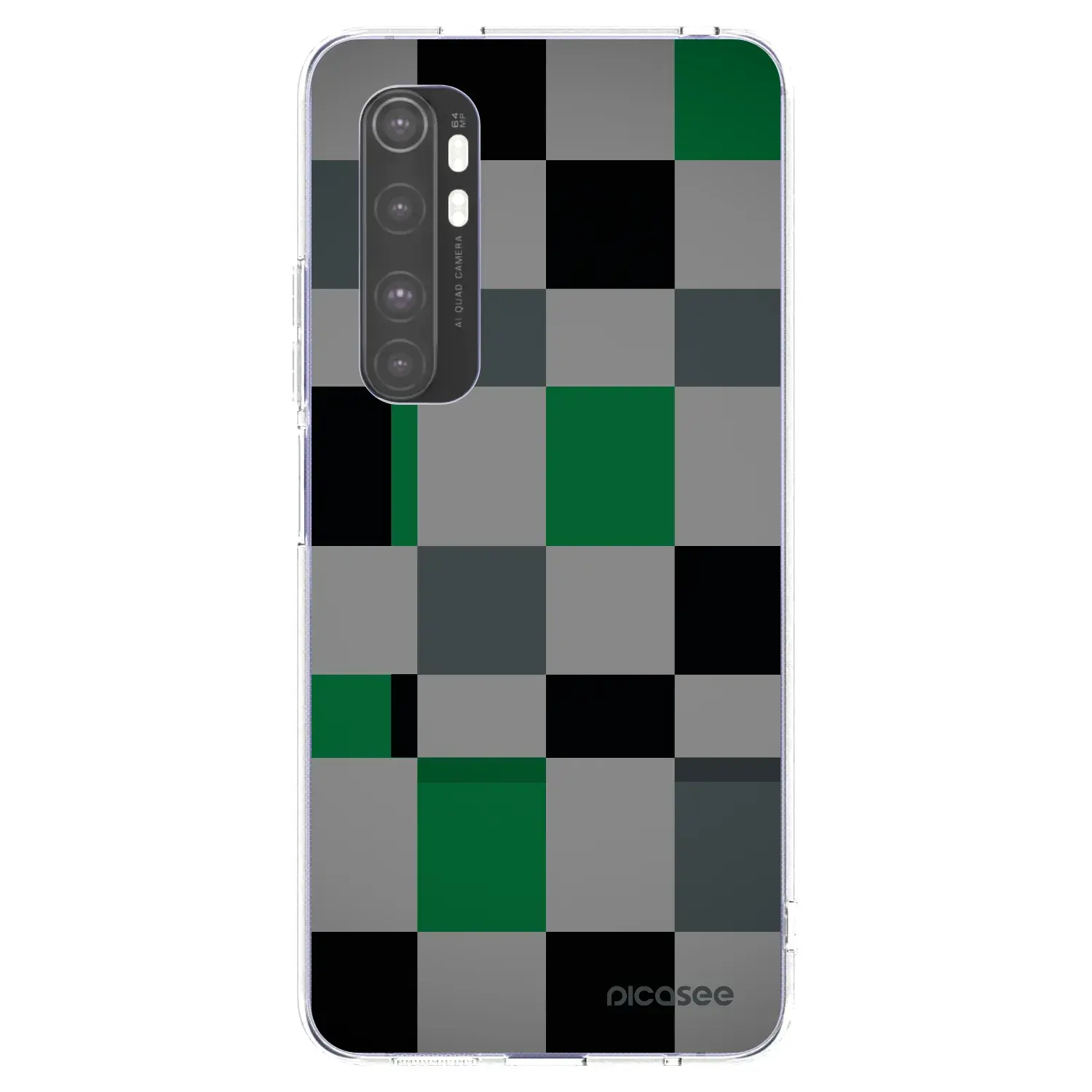 Silikonový průhledný obal pro Xiaomi Mi Note 10 Lite - Block Grid