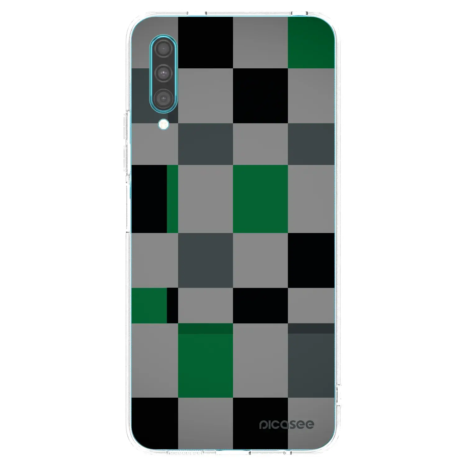 Silikonový průhledný obal pro Samsung Galaxy A30s A307F - Block Grid
