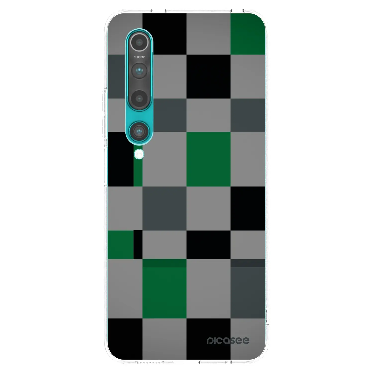Silikonový průhledný obal pro Xiaomi Mi 10 - Block Grid
