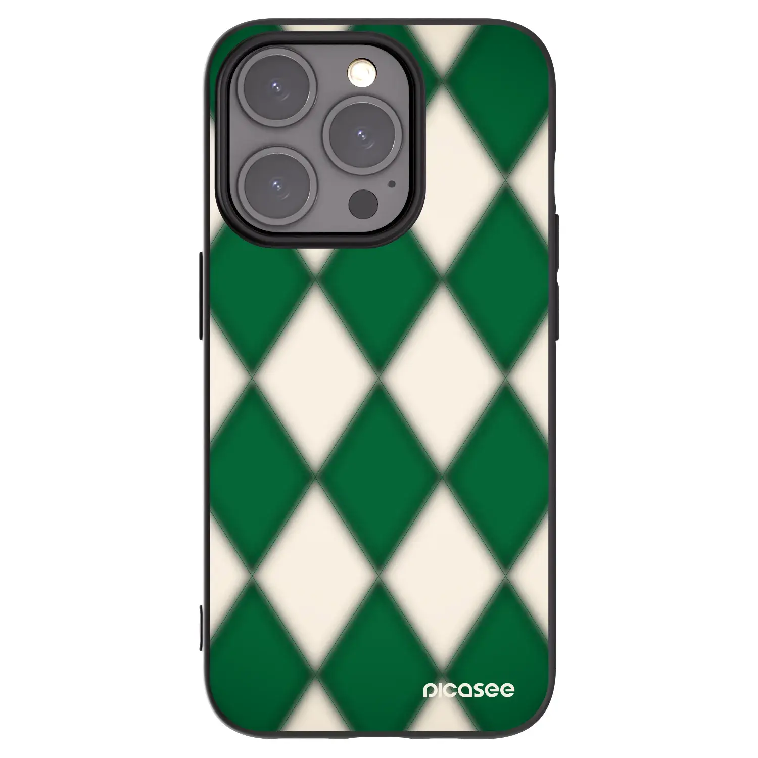 Silikonový černý obal pro Apple iPhone 15 Pro - Emerald Diamond