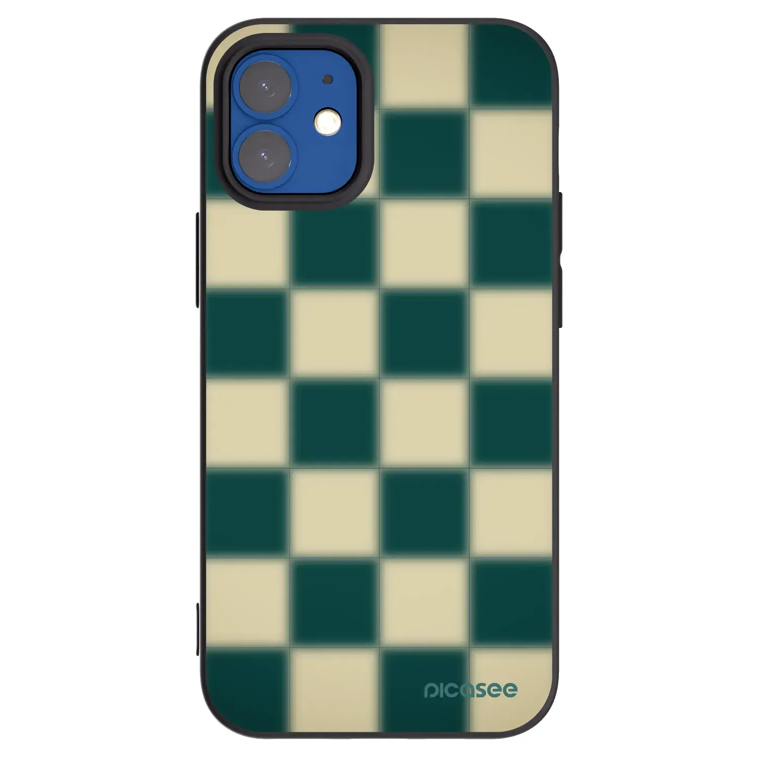 Silikonový černý obal pro Apple iPhone 12 mini - Shadow Chess