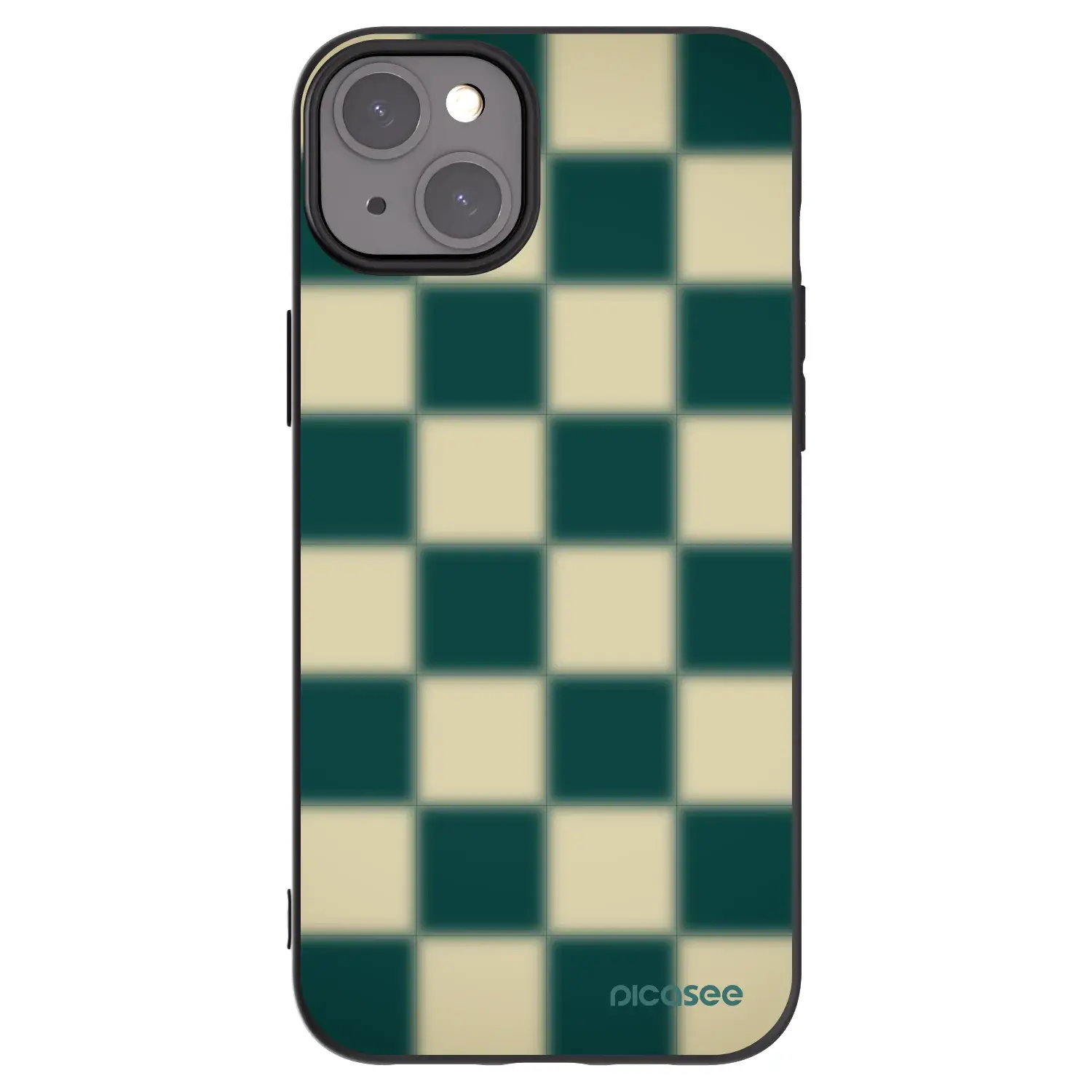 Silikonový černý obal pro Apple iPhone 15 Plus - Shadow Chess