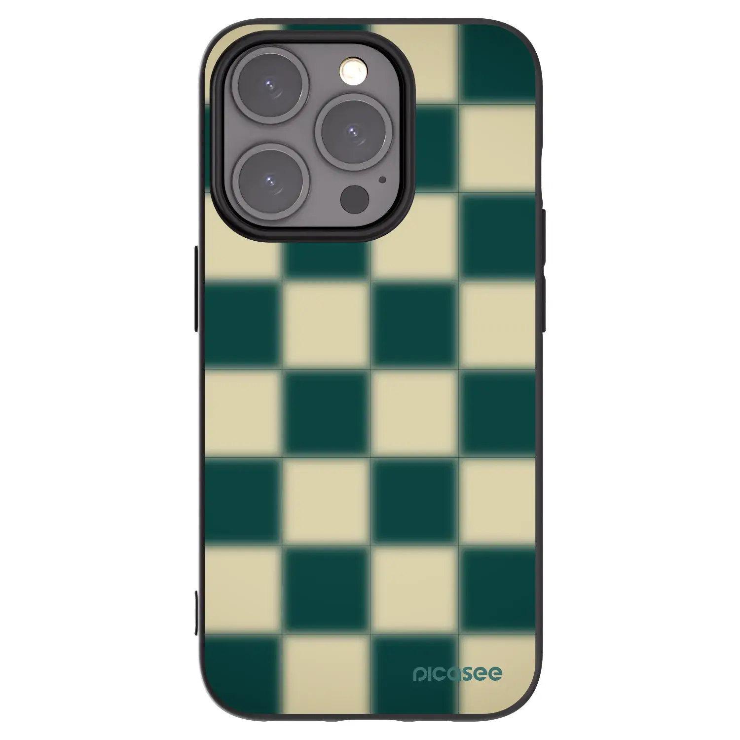 Silikonový černý obal pro Apple iPhone 15 Pro - Shadow Chess