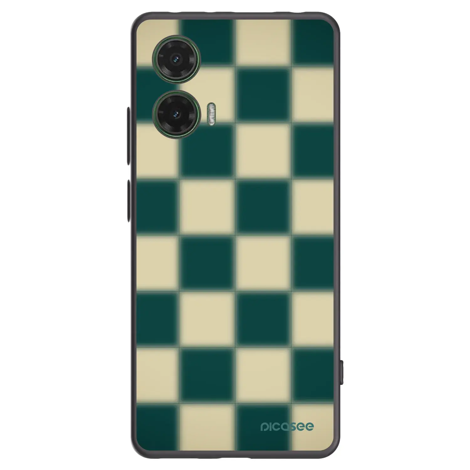 Silikonový černý obal pro Motorola Moto G35 5G - Shadow Chess