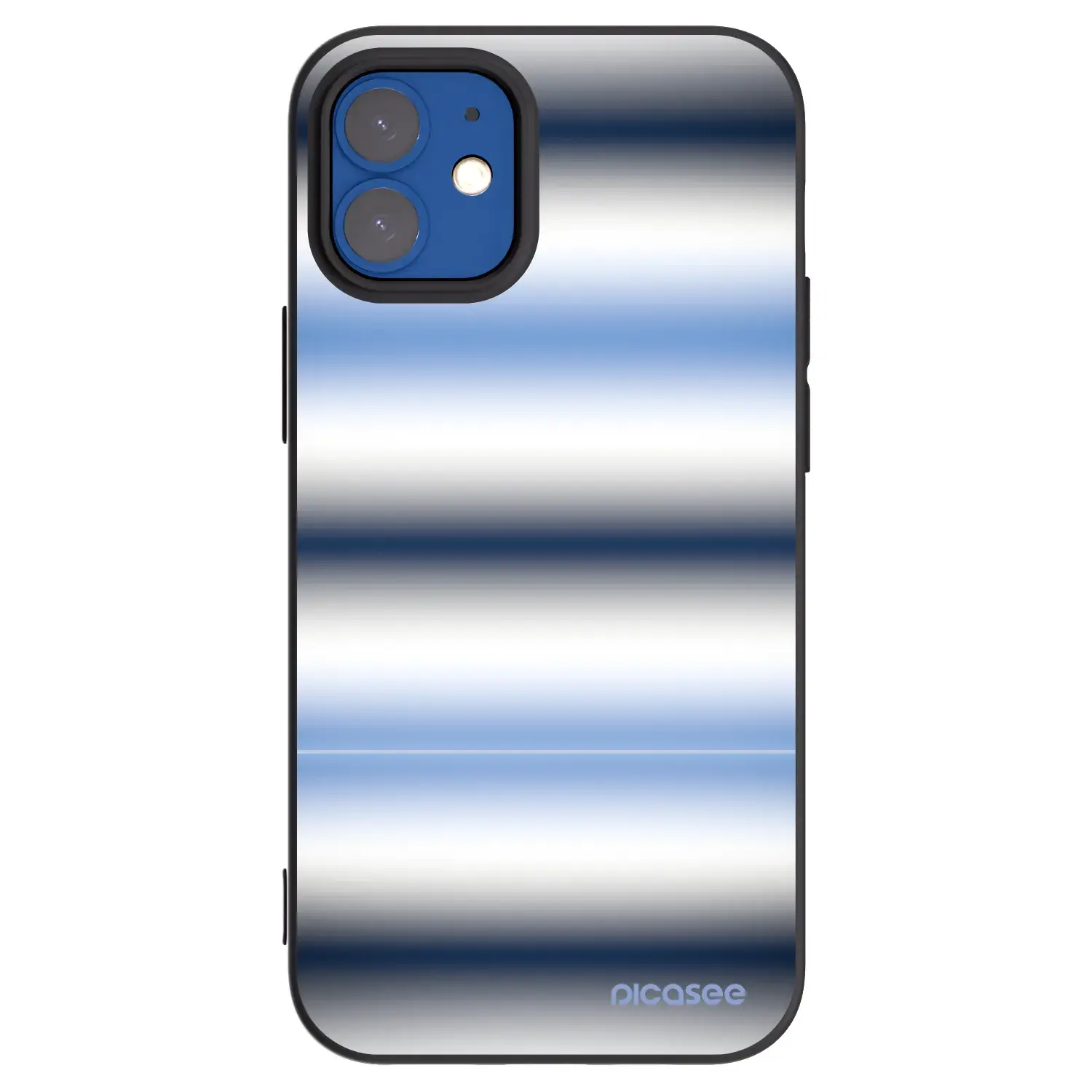 Silikonový černý obal pro Apple iPhone 12 mini - Static Lines