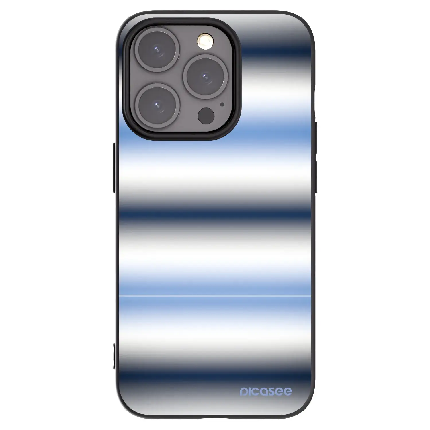 Silikonový černý obal pro Apple iPhone 15 Pro - Static Lines