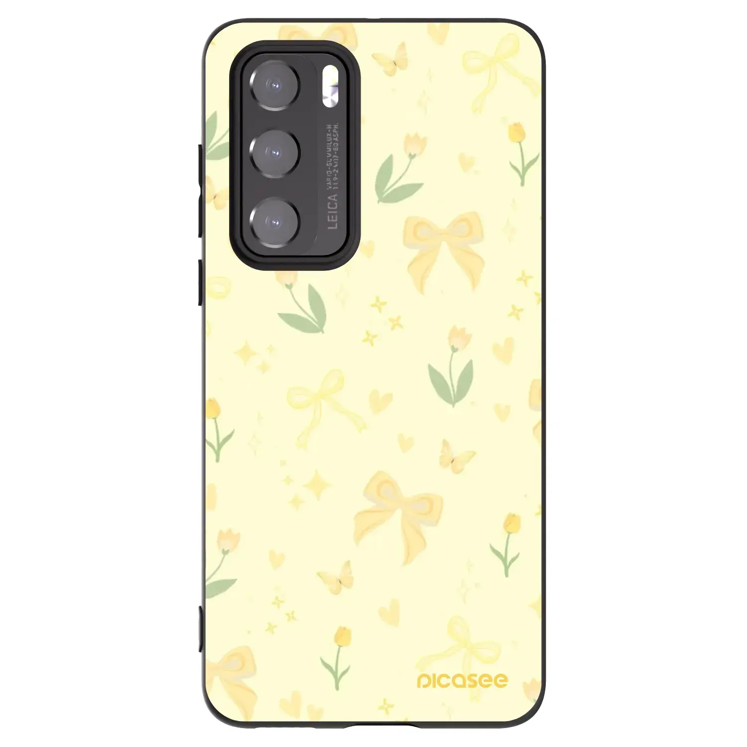Silikonový černý obal pro Huawei P40 - Honey Blossom