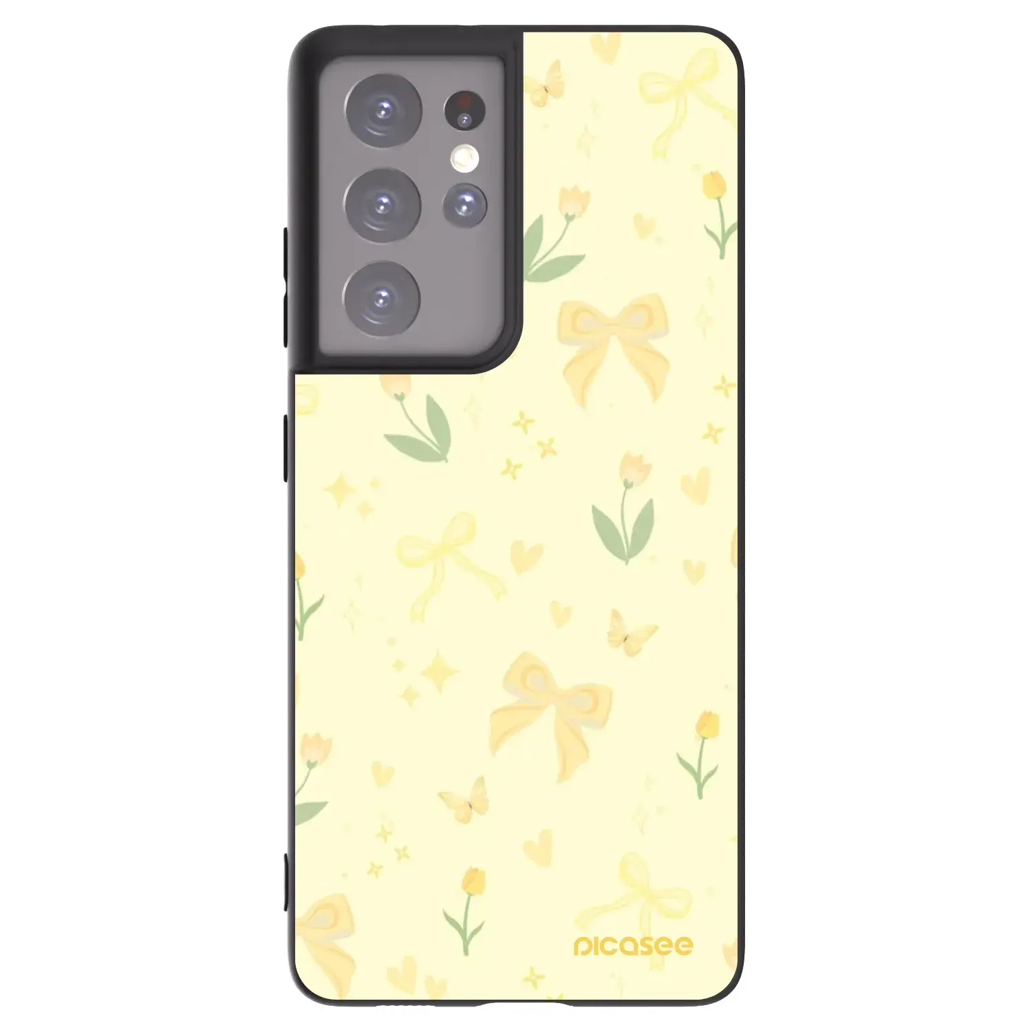 Silikonový černý obal pro Samsung Galaxy S21 Ultra 5G G998B - Honey Blossom