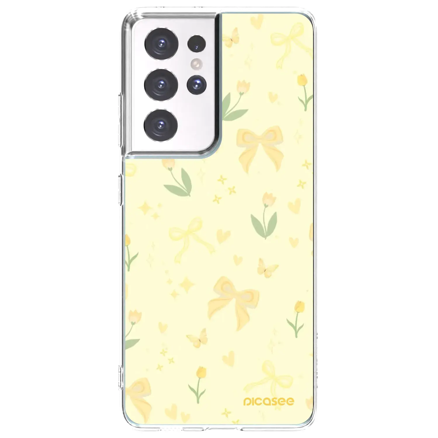 Silikonový průhledný obal pro Samsung Galaxy S21 Ultra 5G G998B - Honey Blossom