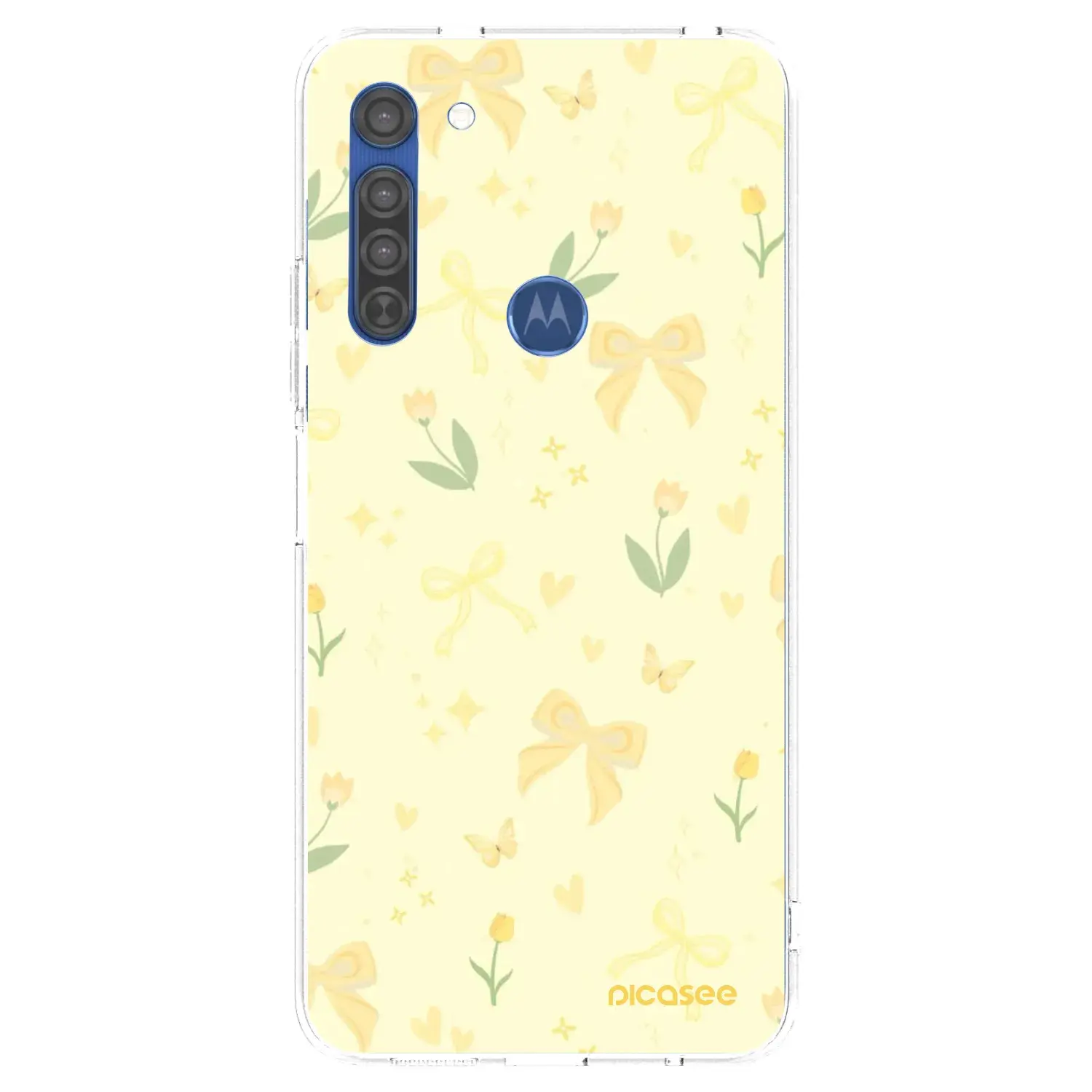 Silikonový průhledný obal pro Motorola Moto G8 - Honey Blossom