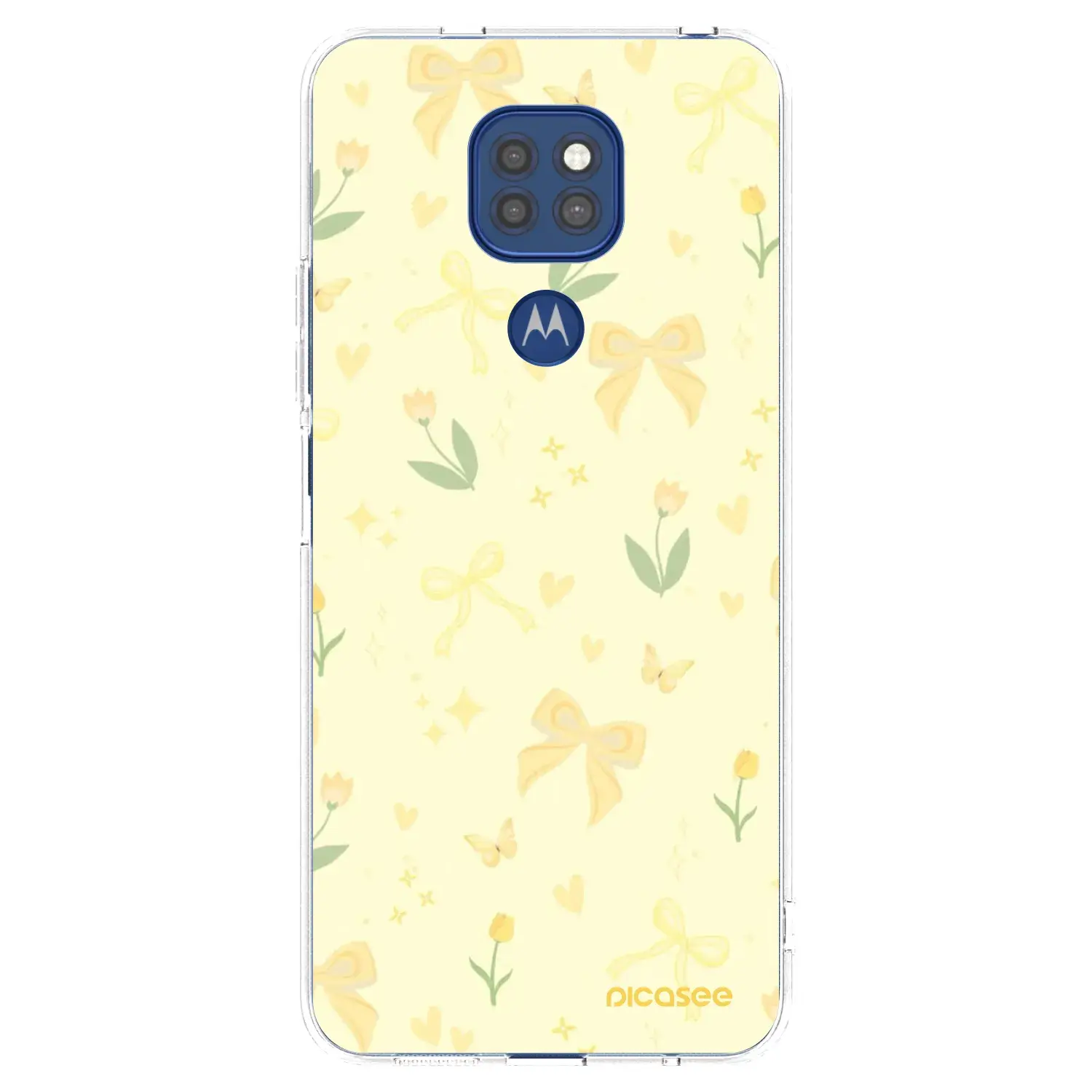 Silikonový průhledný obal pro Motorola Moto G9 Play - Honey Blossom