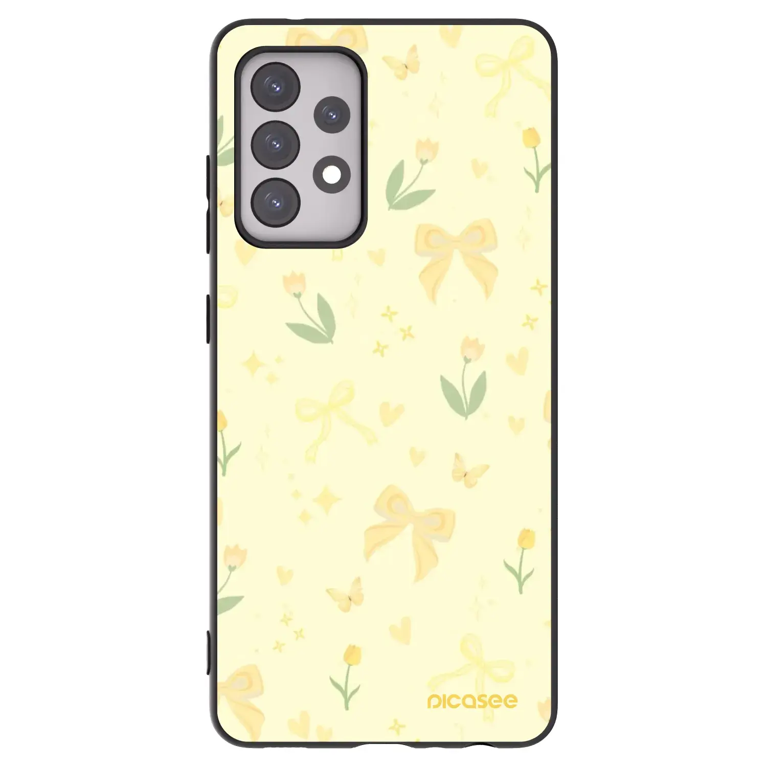 Silikonový černý obal pro Samsung Galaxy A52 5G A525F - Honey Blossom